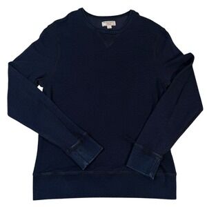 Wallace & Barnes Crewneck Sweatshirt Navy Blue Cotton Long Sleeve M New York